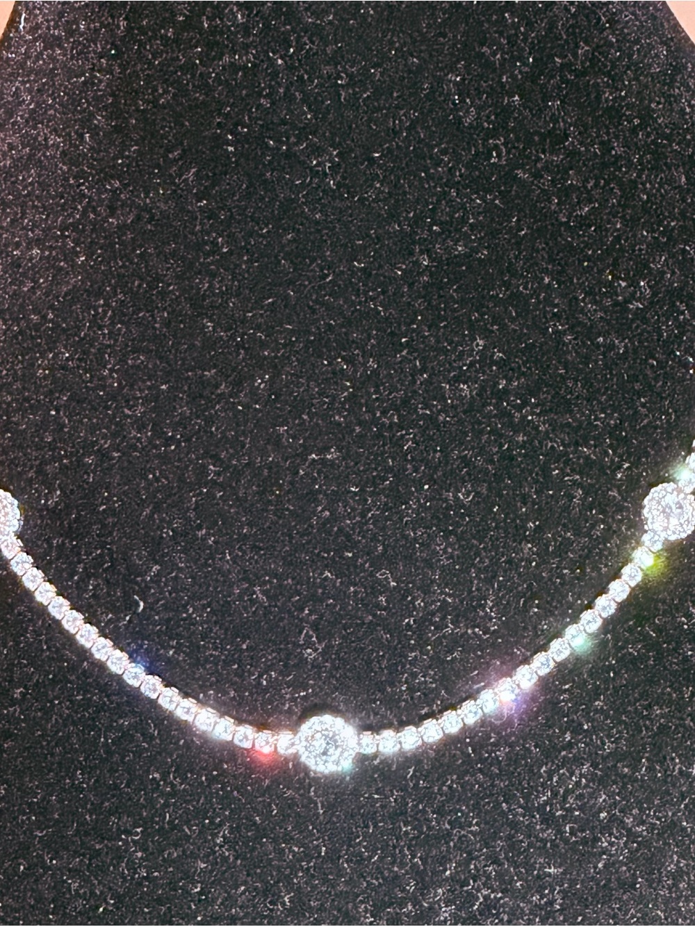 NEW!  Sparkling Tennis Necklace with Center Round Cluster